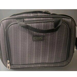 CHAPS Black & Grey Herringbone 10X15 Travel/Carry-On Bag.